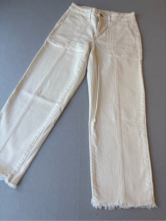 Old Navy Denim - Old Navy High Waisted OG Loose Off-White Wide Leg Stitch-Front Utility Jeans sz8